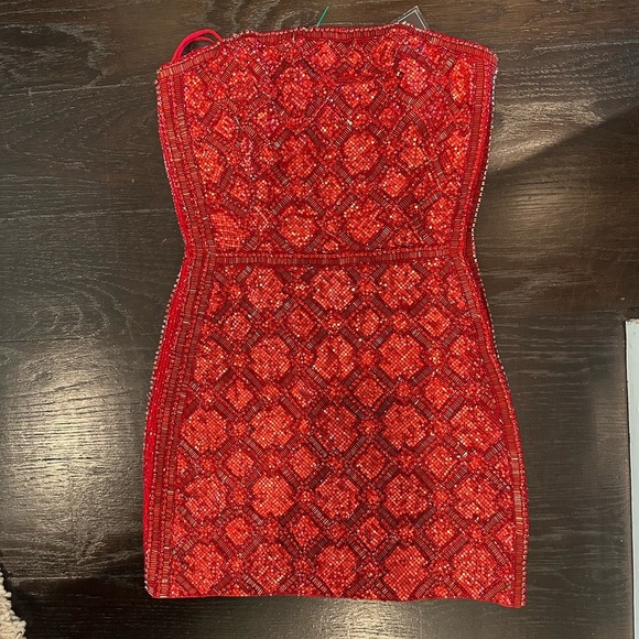 Retrofete Heather sequin chainmail dress in red. Brand new with tags. Size XXS - Picture 3 of 10